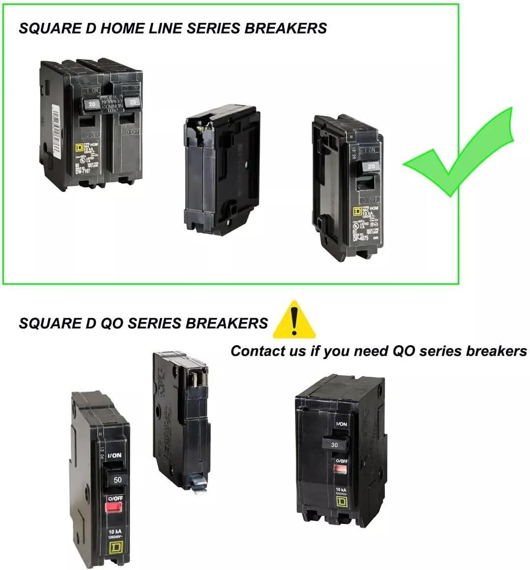 50 Amp Generator to House Hook-up Kit for Square D Homeline 150/200/225 Amp Load Center, Including Generator Cord,Power Inlet Box,Panel Interlock Kit and Circuit Breaker
