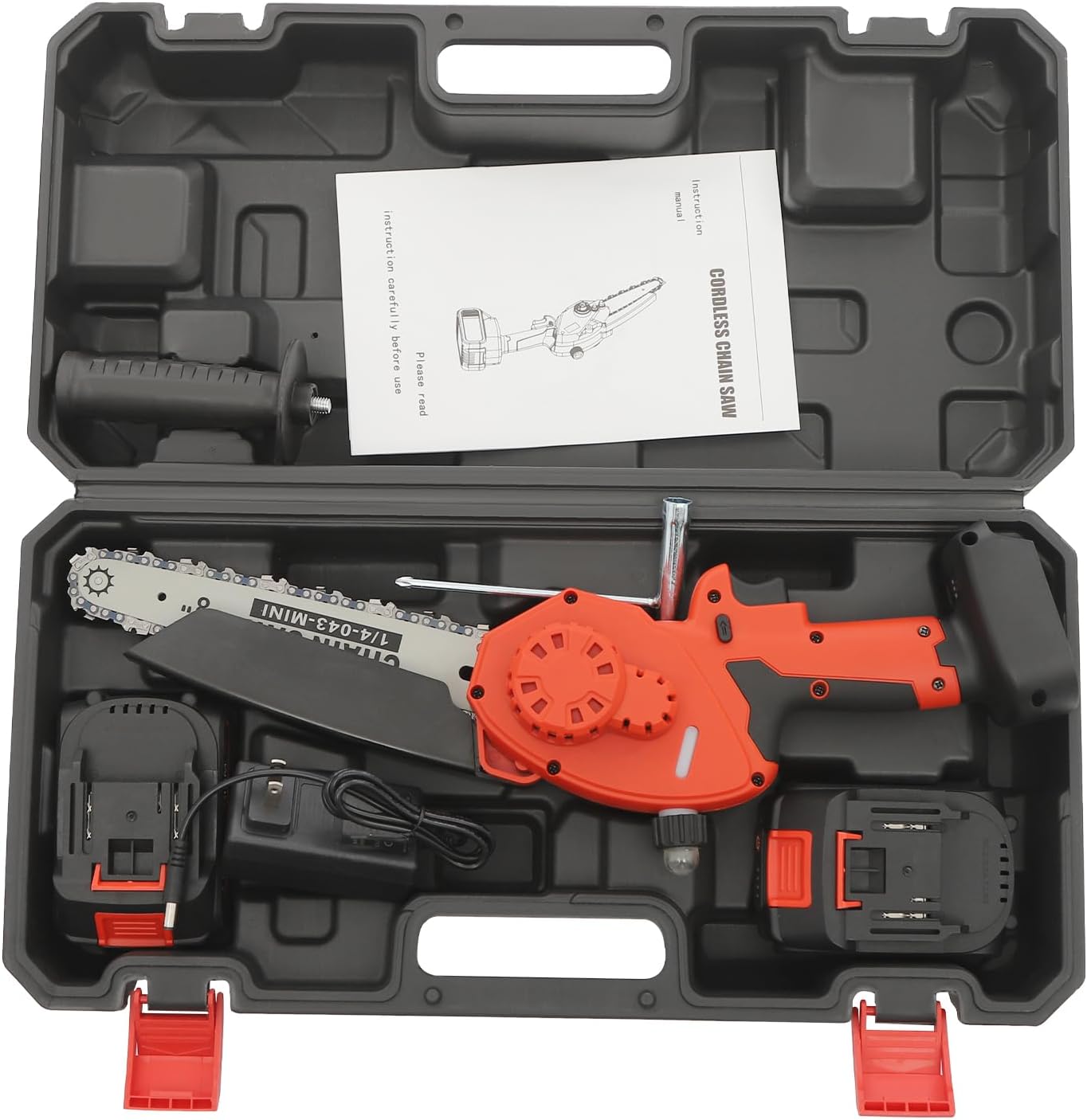 21V Mini Chainsaw 8 inch, 800W Electric Chainsaw Cordless, Brushless Chain saw with Carrying Case & 2x2000mAh Batteries, Battery Powered Saws Handheld Chain Saw for Wood Cutting