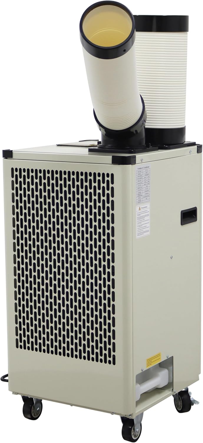 TECHTONGDA Industrial Spot Cooler Air Conditioner Commercial Mobile Outdoor Cooling Machine Aircon Single Outlets 350-450m³/h Black