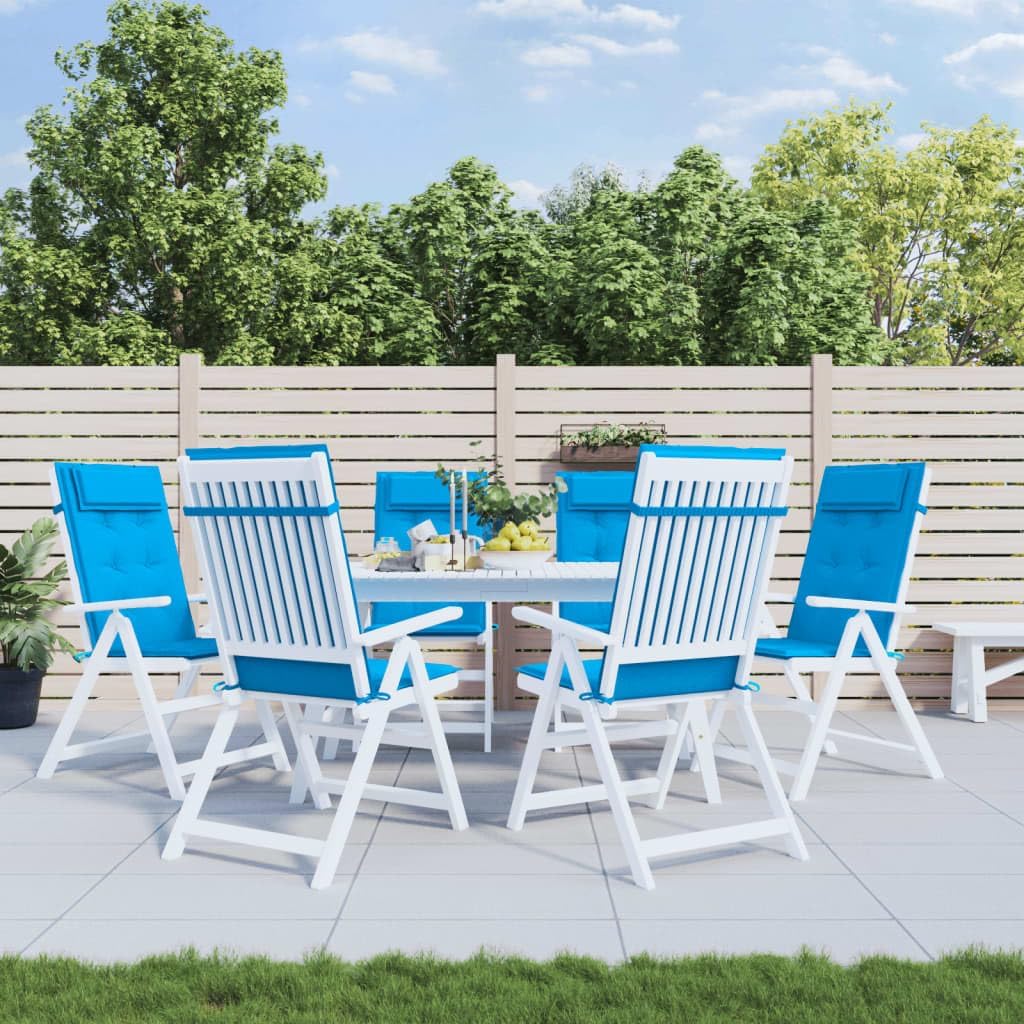 Highback Chair Cushions 6 pcs Light Blue Oxford Fabric,Upgraded Patio Chair Cushion: Durable & Comfortable HighBack Chair Pad for Outdoor and Indoor Use Patio Furniture Accessories, Cushions