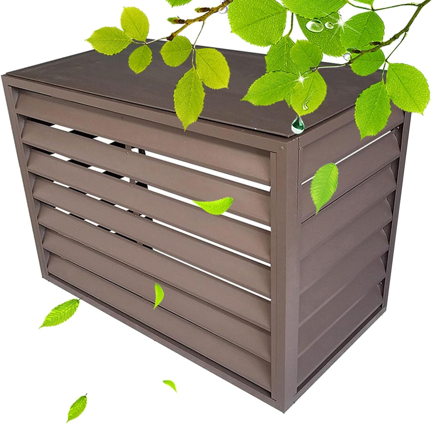 Outdoor Privacy Fence Screen Air Conditioner Cover for Outside Units, Window Aluminum Protective Cover Air Conditioning Cover, Trash Can Enclosure Flower Stand Decorative for Patio