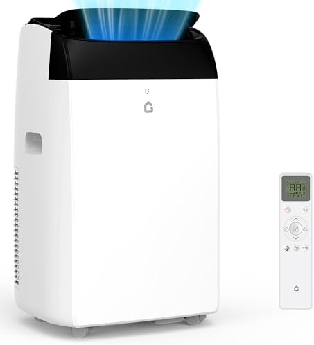 Garvee Portable Air Conditioner, 12,000 BTU Air Conditioner Cools up to 550 Sq.ft, Portable AC Built-in Cool with Dehumidifier and Fan Modes, Remote Control and Easy Window Installation Kit, Black