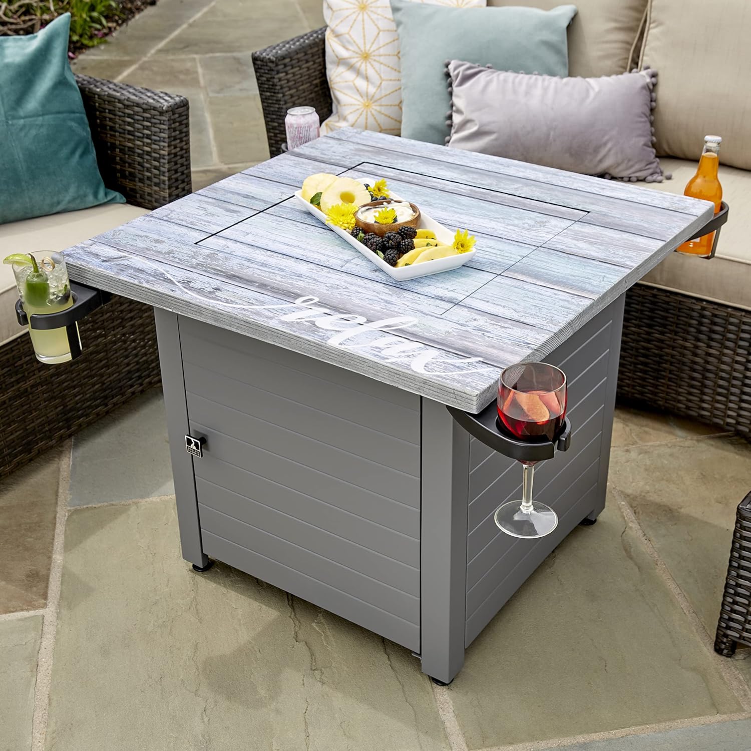 Relax Gray 30” Square Gas Fire Table