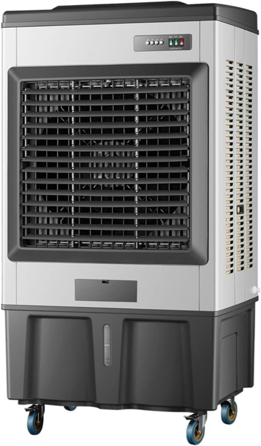 Generic Swamp Cooler Air Conditioner Portable Strong Wind Three Wind Speeds 120° Oscillation 8 Ice Packs 3-in-1 Evaporative Cooler for Outdoor Indoor Use(Height 150cm/140L)