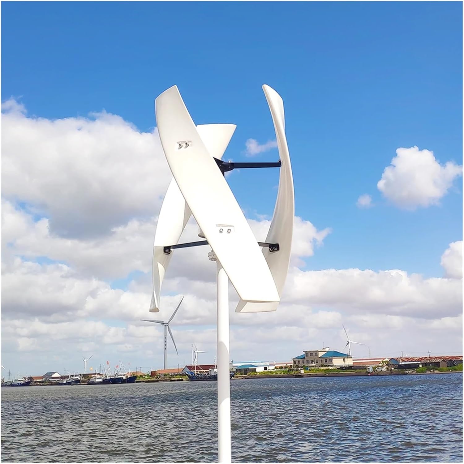 Wind Turbine Generator Kit 300W 12V 24V Vertical Axis Windmill Generator with Off Grid System for Home Farm Street Use Low Starting Speed for Home(Type 4,Wind Turbine ONLY_12V)