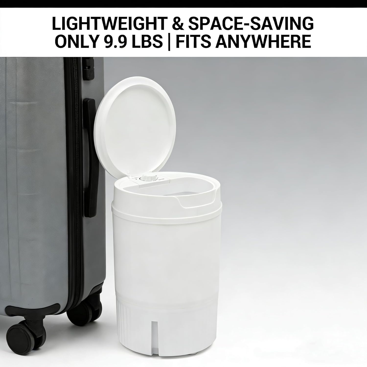 Compact Mini Washer- Portable Semi-automatic Small Washer Machine Single Tub Laundry Washer for Apartments, Dorms,Traveling, RV, IPX4 (White)