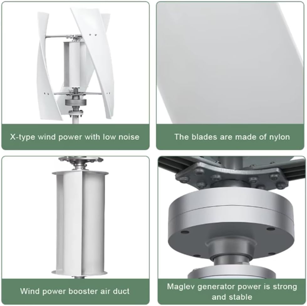 8000W No Noise Vertical Wind Turbine Generator, 12V 24V 48V 220V Electricity Portable Windmill Generator W/Controller for Home Street Lighting,48v