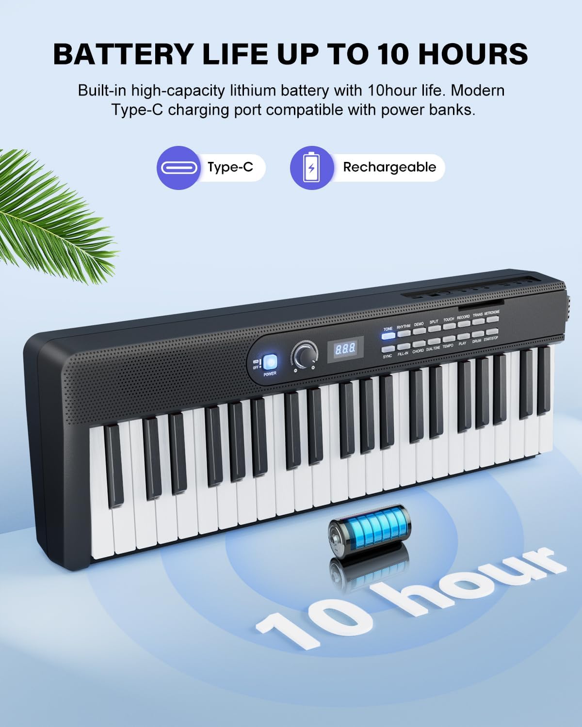 Keyboard Piano 88 Key Semi Weighted Portable Digital Piano for Beginner,Full Size Folding Electric Keyboard with Sustain Pedal,Carrying Case,MIDI,Suitable for Home/Stage（Black）