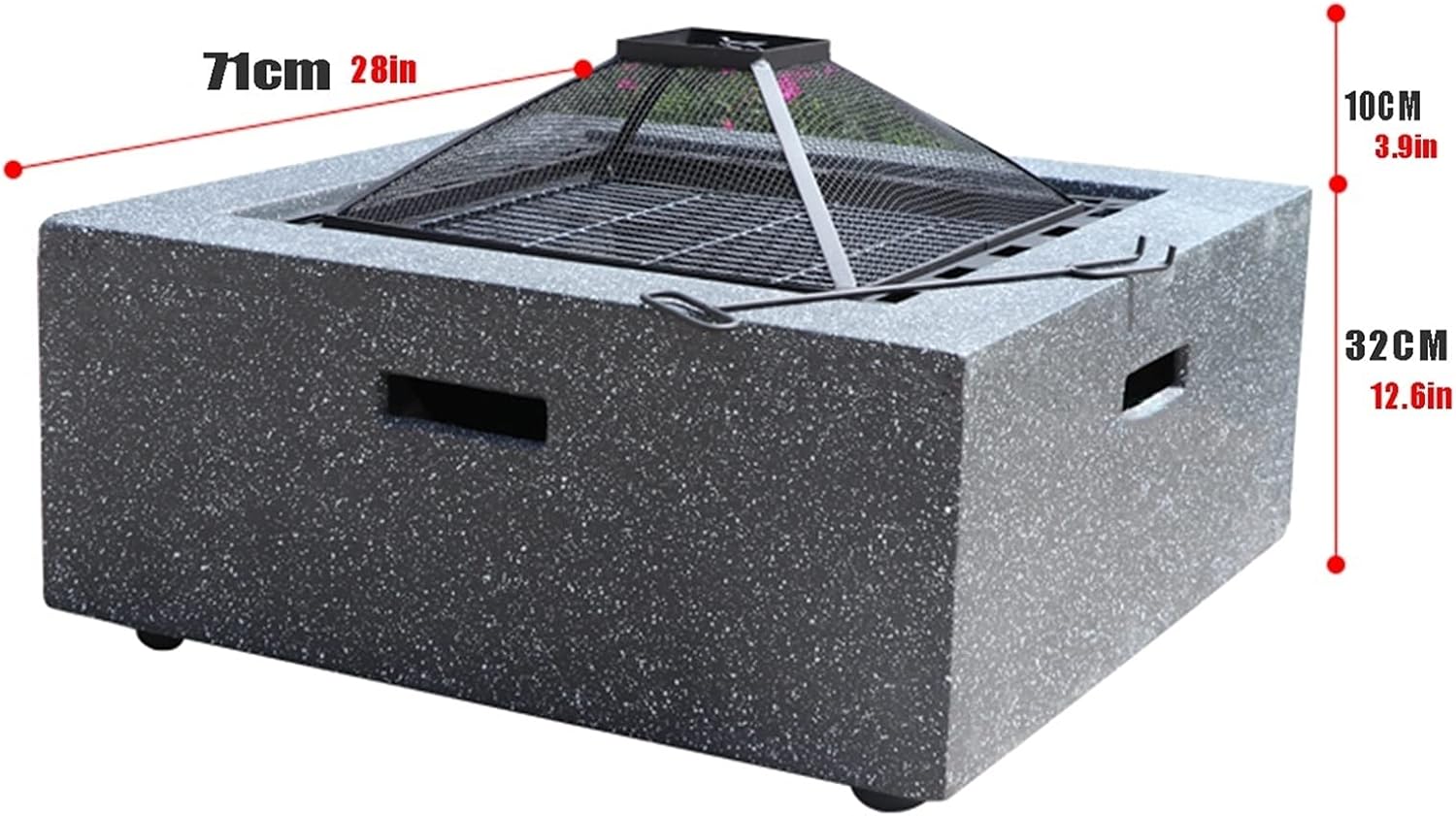 Outdoor Fire Pit Large BBQ Leisure Table On The Garden Terrace, Outdoor Cooking Fire Pit, Wood Burning Fire Bowl, Multifunctional Heating Fireplace