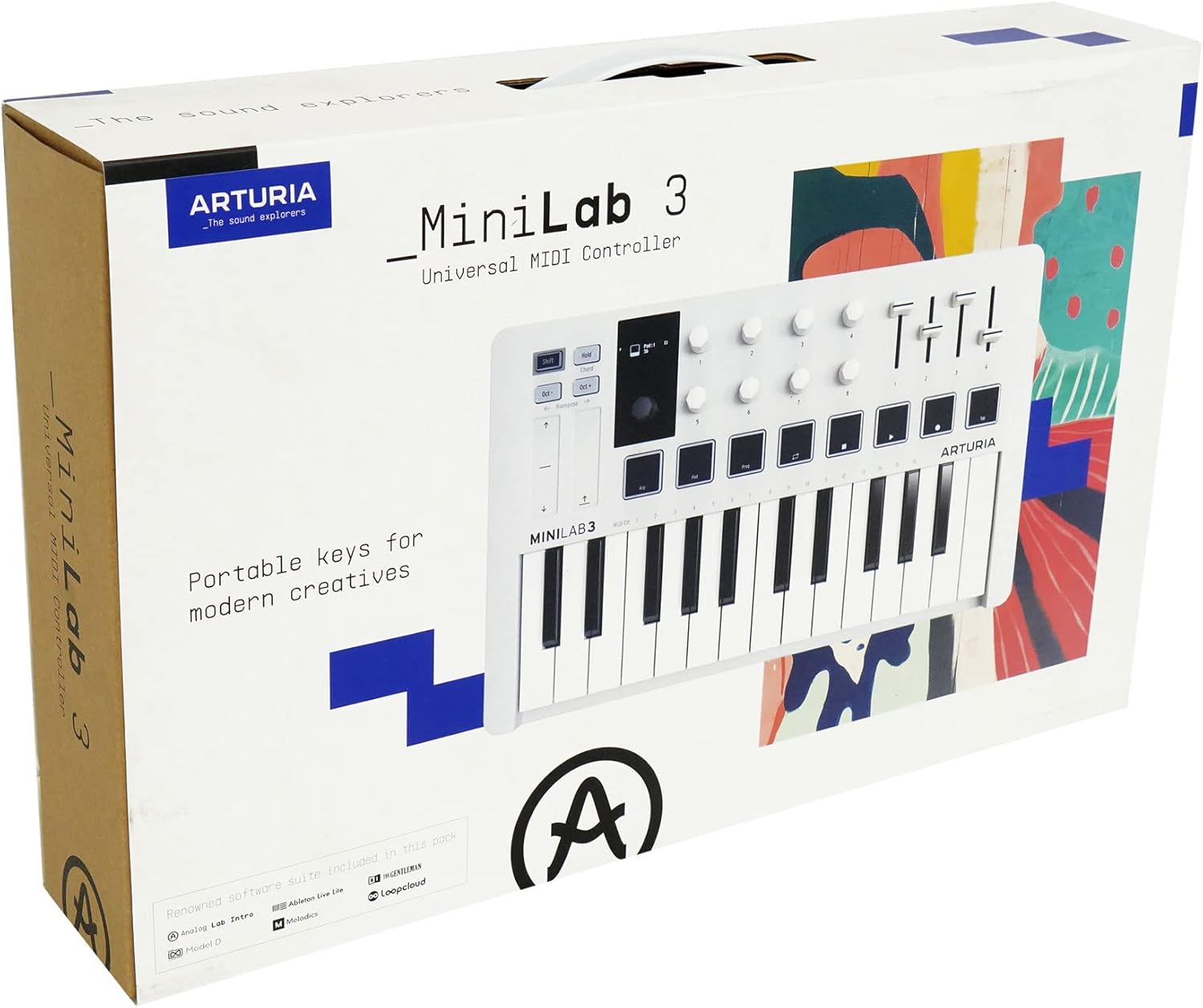 Audiosavings Bundle:(1) Arturia Minilab 3 25-Key USB MIDI Music Production Keyboard Controller Bundle with (1) Rockville RPB2-BLACK Handheld Wireless Portable Bluetooth Speaker Great Sound (Items 2)