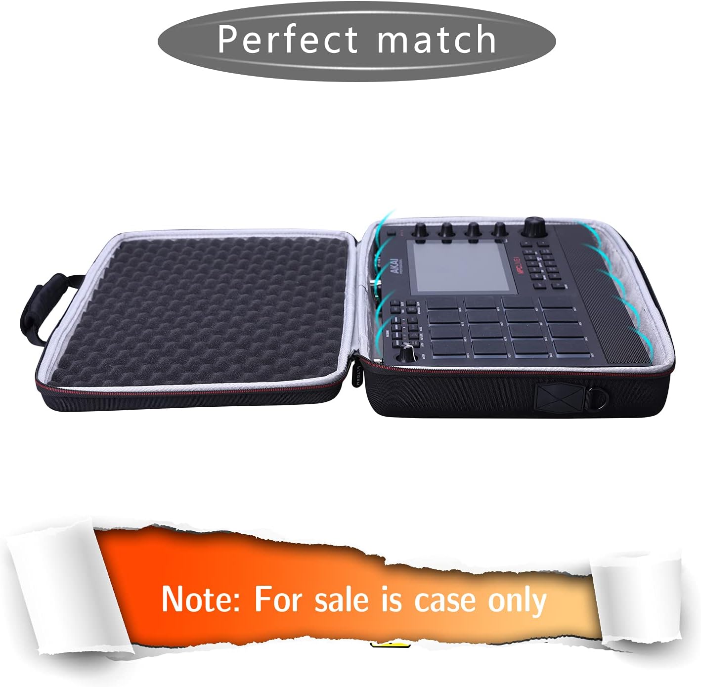 LTGEM Case Compatible with AKAI Professional MPC Live II/Live Drum Machine with Pouch for Accessories and Shoulder Strap