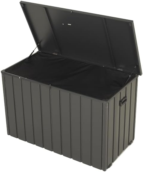Large 120-Gallon Waterproof Outdoor Storage Box for Patio, Deck, or Poolside – Durable Weather-Resistant Design with Lockable Lid (200 Gallon (Dark Gray) + Waterproof Storage Bag)