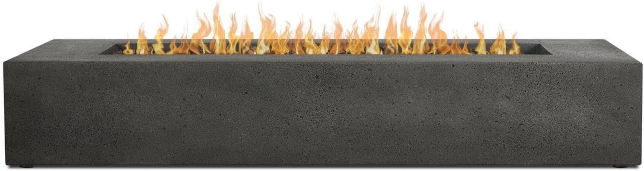 BBQGuys Signature La Valle 72-Inch Rectangle Propane Fire Table - Carbon - 1591LP-CBN