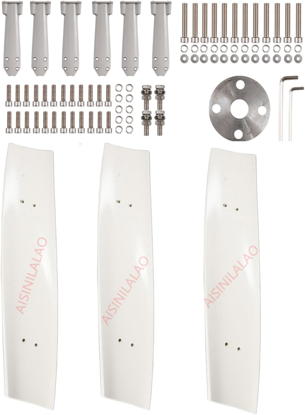 Wind Turbine Generator 3 Blades,Low Noise 12000W 12V-220V Low Speed 3 Blades Wind Power Generator with Controller for Wind Power, Solar Energy, and Batteries