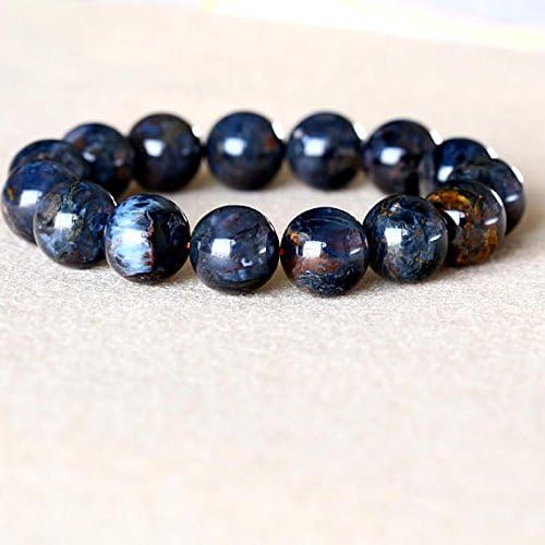 1 strands natural gold blue pietersite namibia stretch men's bracelet round big beads 14mm 05051