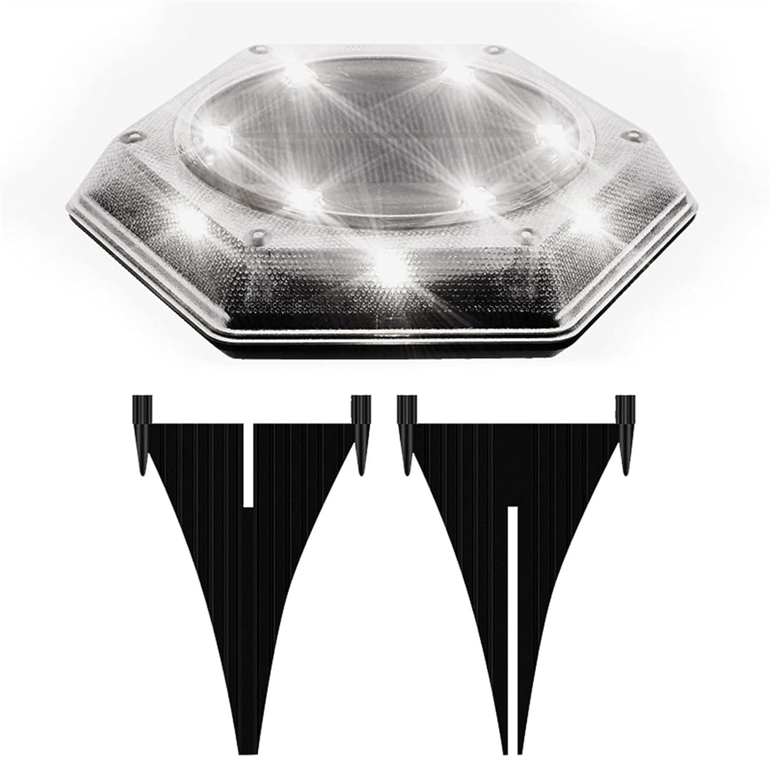 8 Packs Solar Ground Lights Outdoor, Solar Garden Disk Lights Waterproof, 12 LEDs Lights for Pathway Landscape Walkway Lamps (Color : B)