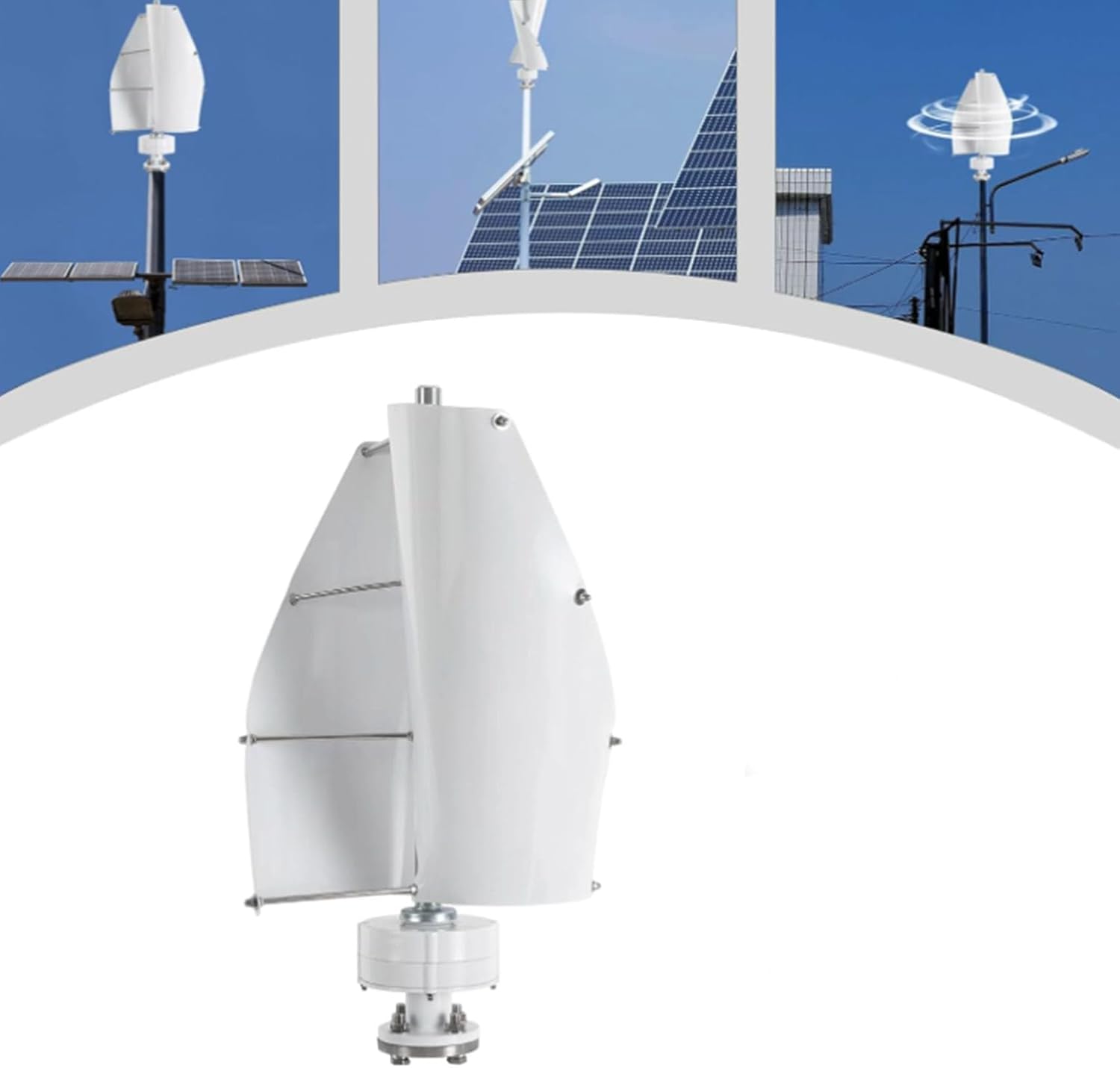 220v, 500W Wind Turbine, 12V -220V Vertical axis Wind Turbine with Controller, 2 Aluminum Alloy Blade Wind Turbine, Permanent Magnet Generator for Mobile House Cabin