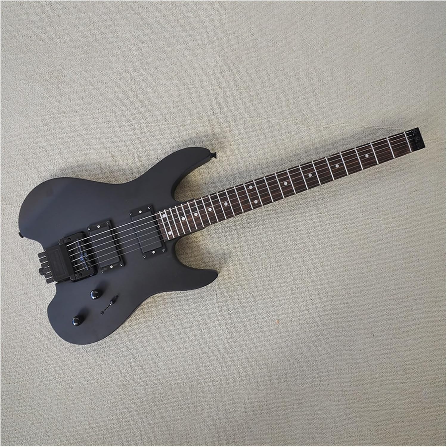 Matte Black Headless Electric Guitar with 24 Frets Basswood Body Rosewood Fretboard Professional Headless Guitar