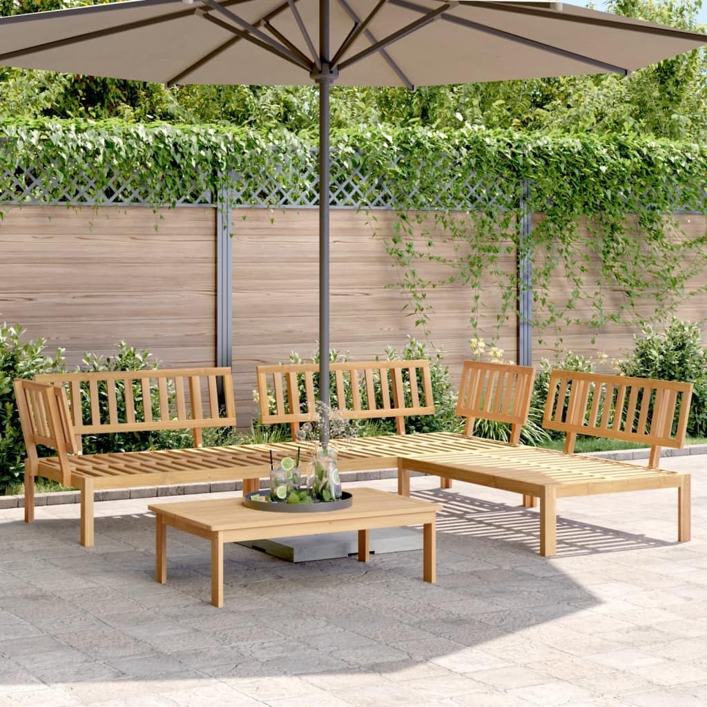 4 Piece Patio Pallet Sofa Set Solid Wood Acacia,Acacia Wood Outdoor Patio Sofa Set with Table for 3: Comfortable and Durable for Outdoor Use Outdoor Furniture, Patio Seating