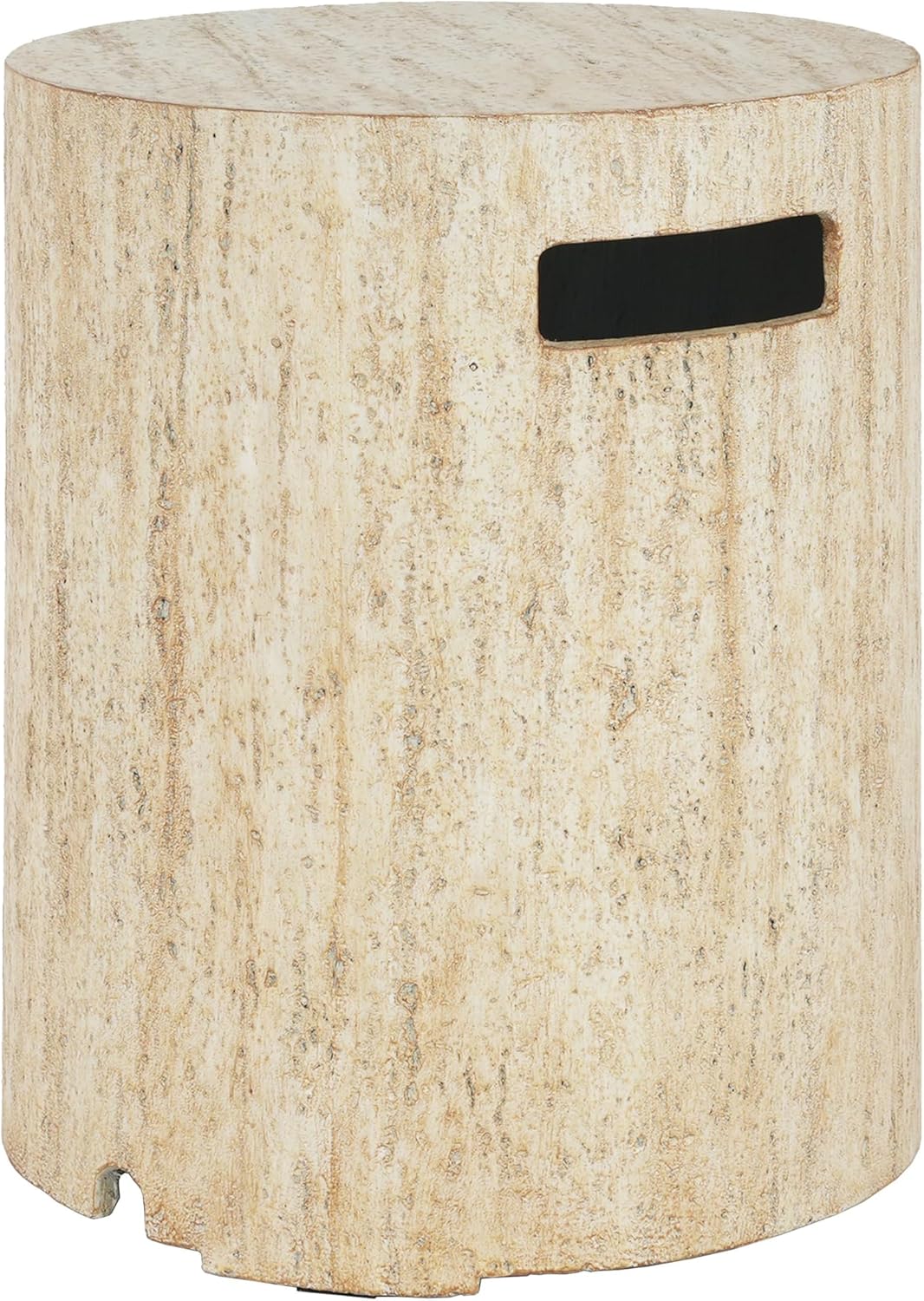 GDFStudio Propane Tank Cover Outdoor MgO Tank Holder Ribbed-Cylindrical Shape Tank Storage Side Table for Gas Fire Pits Gas Tank Holder Storage for 20 lb Propane Tanks, 16