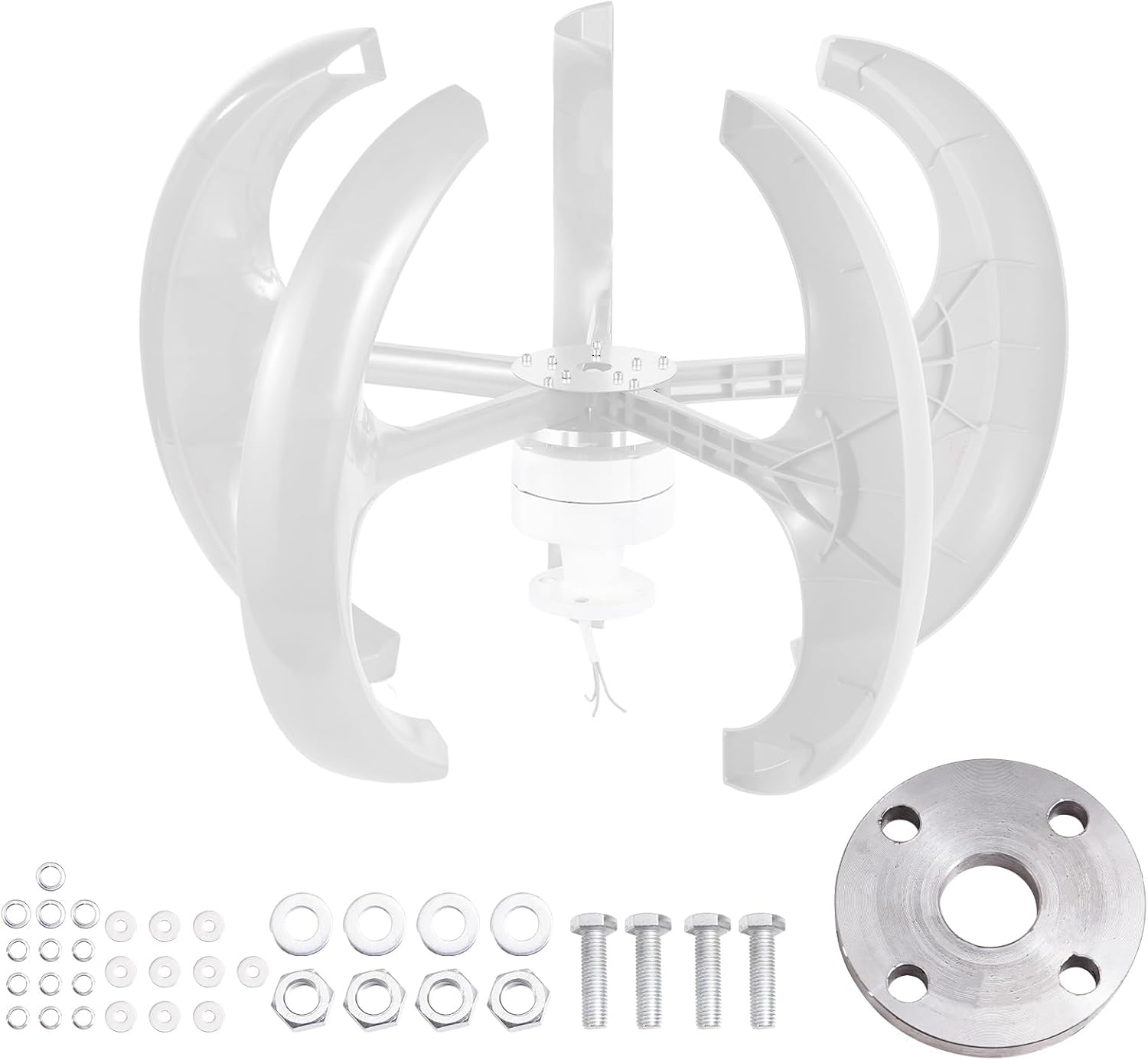 Vertical Wind Turbine Kit - Small Residential Wind Turbine 24V - Automatic Angle Adjustment Windmill Household for Home, Boat, Street Lighting