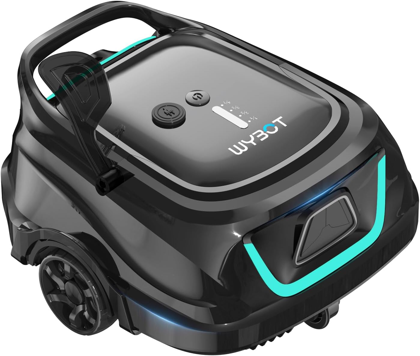 WYBOT A1 Cordless Robotic Pool Cleaner, Automatic Pool Vacuum for Above Ground with 120 Mins, Double Filters, LED Indicator, Charge in 2.5 Hours, 4 Cleaning Modes, Ideal for Above Pools (Black Green)