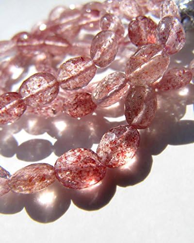 strawberry quartz ovals small 10x8mm beads micro faceted