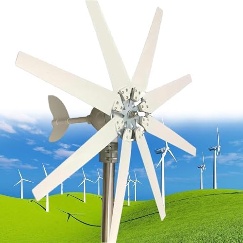 8000W Wind Turbine Generator 12V/24V/48V with MPPT Controller - Vertical Axis Windmill Power System for Home Garden Outdoor Energy Generation