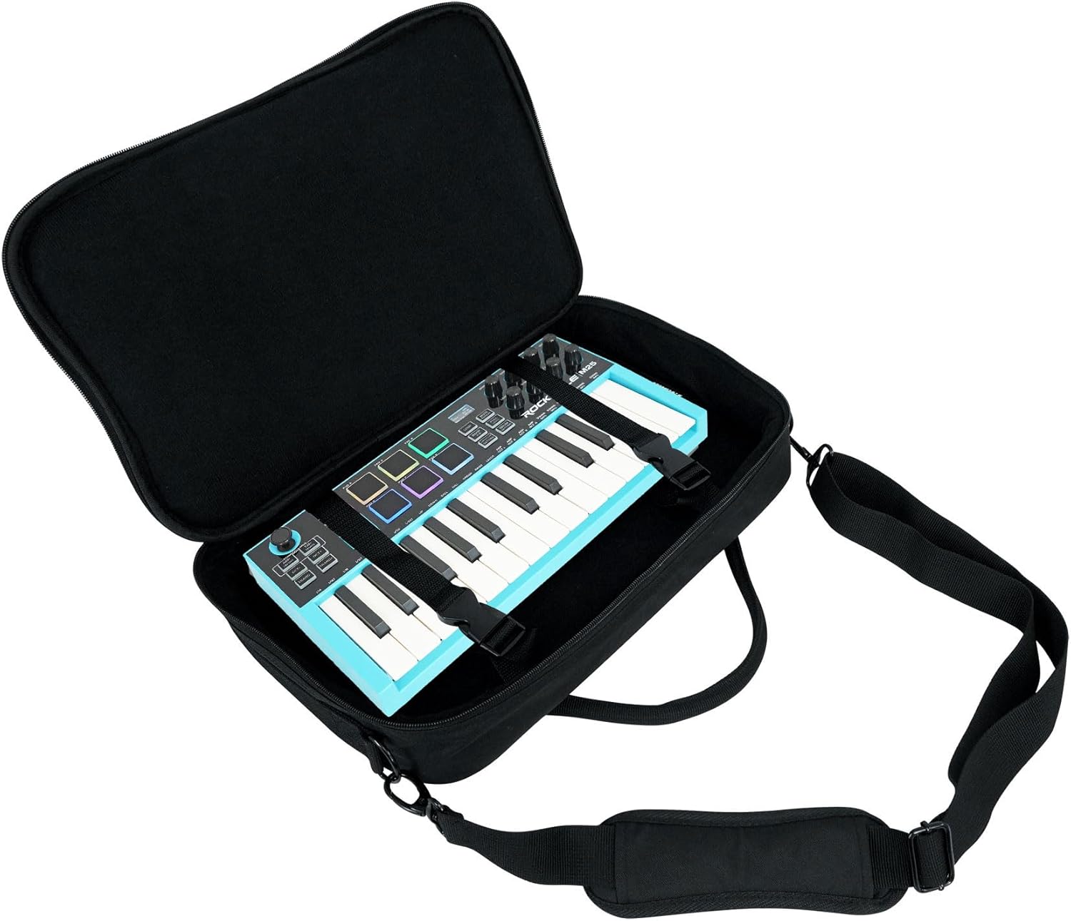 Rockville Bundle: Rockville M25 25 Key USB Wireless MIDI Keyboard Controller With Bluetooth+8 Pads Bundle with Rockville MCB16 Gig Bag Case 4 DJ/MIDI/Keyboard Controller/16 x 10.5 x 3 INCHES (2 items)
