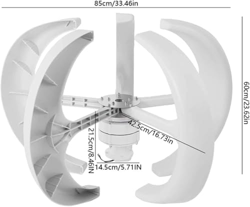 8000W Wind Turbine Generator Kit for Home Use - 12V/24V/48V Vertical Axis, 5 Blades, High Efficiency with Controller - Ideal for Renewable Energy Solutions