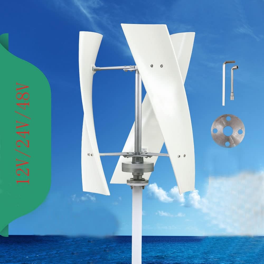 Vertical 1500W Magnetic Levitation Turbine,12V 24V 48V with MPPT Controller Household Vertical Wind Turbine Suitable for Wind Turbine Systems(White)
