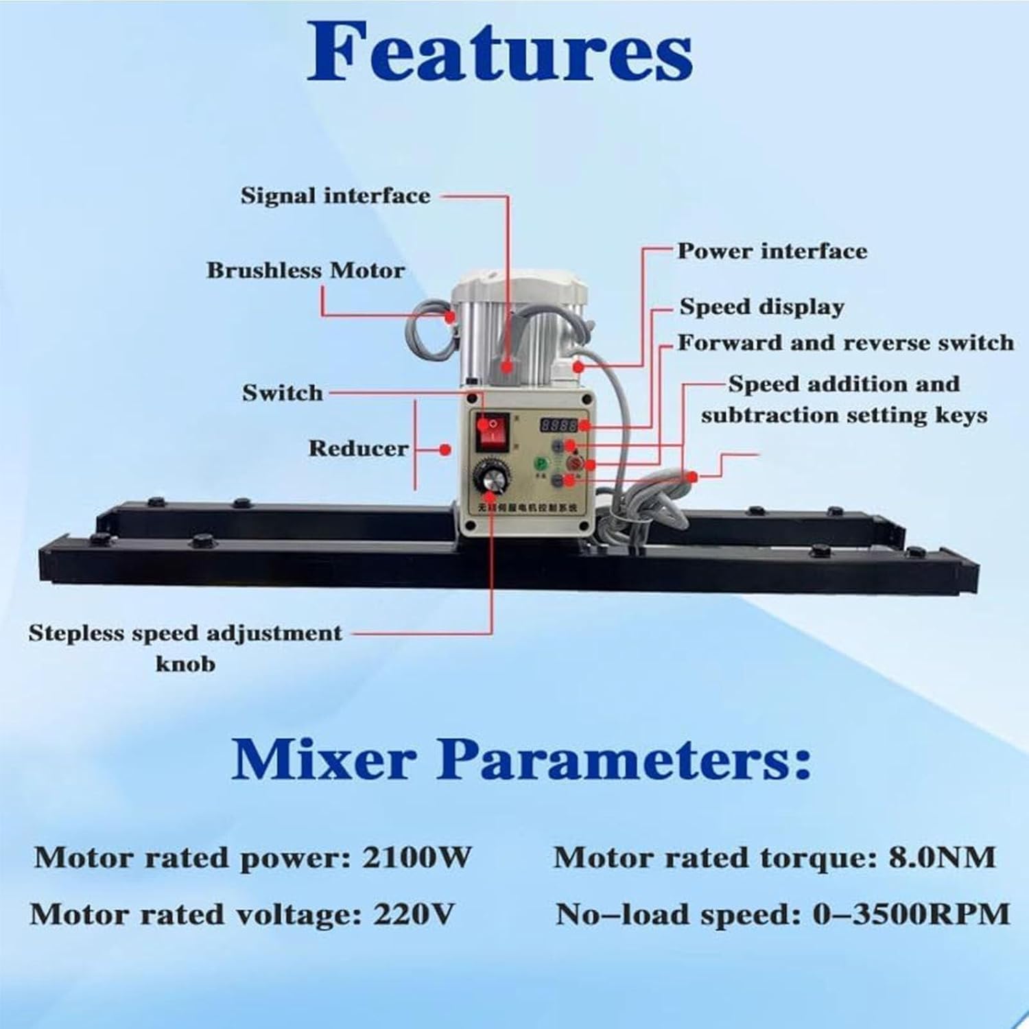 Pneumatic Paint Mixer, IBC Air Agitator,2100W Electric Tank Mixing Machine,Telescopic Range 75-120cm,Folding Propeller,for Ink Dissolver Agitator (Color : A)