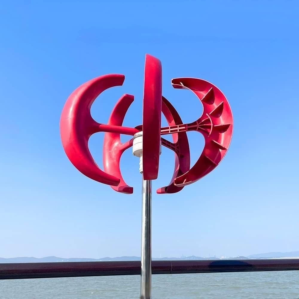 Wind Turbine Generator, 5 Blades 12V 24V Free Energy Generator, Vertical Axis Wind Generator Kit for Home Streetlight Use