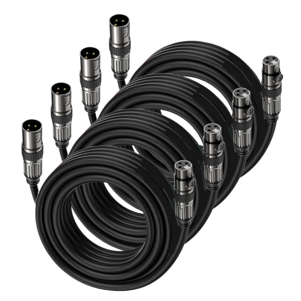 XLR Microphone Cables 3-pin XLR Male to Female Balanced Mic Patch Cord for Mixer Amplifier Record Etc(1m)