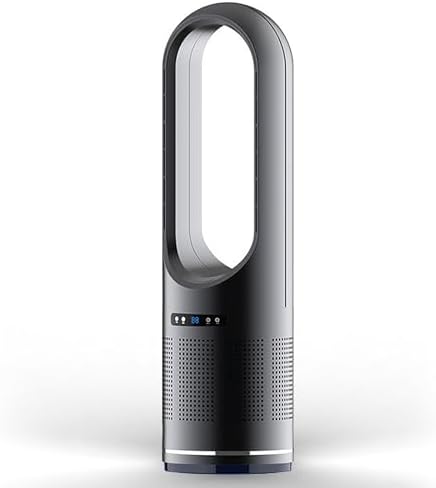 Bladeless Fan, Tower Fan with Remote, 80° Oscillating Pedestal Fan, Floor Fan/Standing Fan/Cooling Fan, 8 Speeds, 8h Timer, Air Circulation Fan for Indoor Home Bedroom Office Room(Gray)