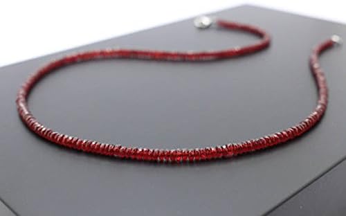 blood red ruby necklace genuine gemstone necklace best exclusive, birthday,present, bride, engagement gift 3 mm 44cm