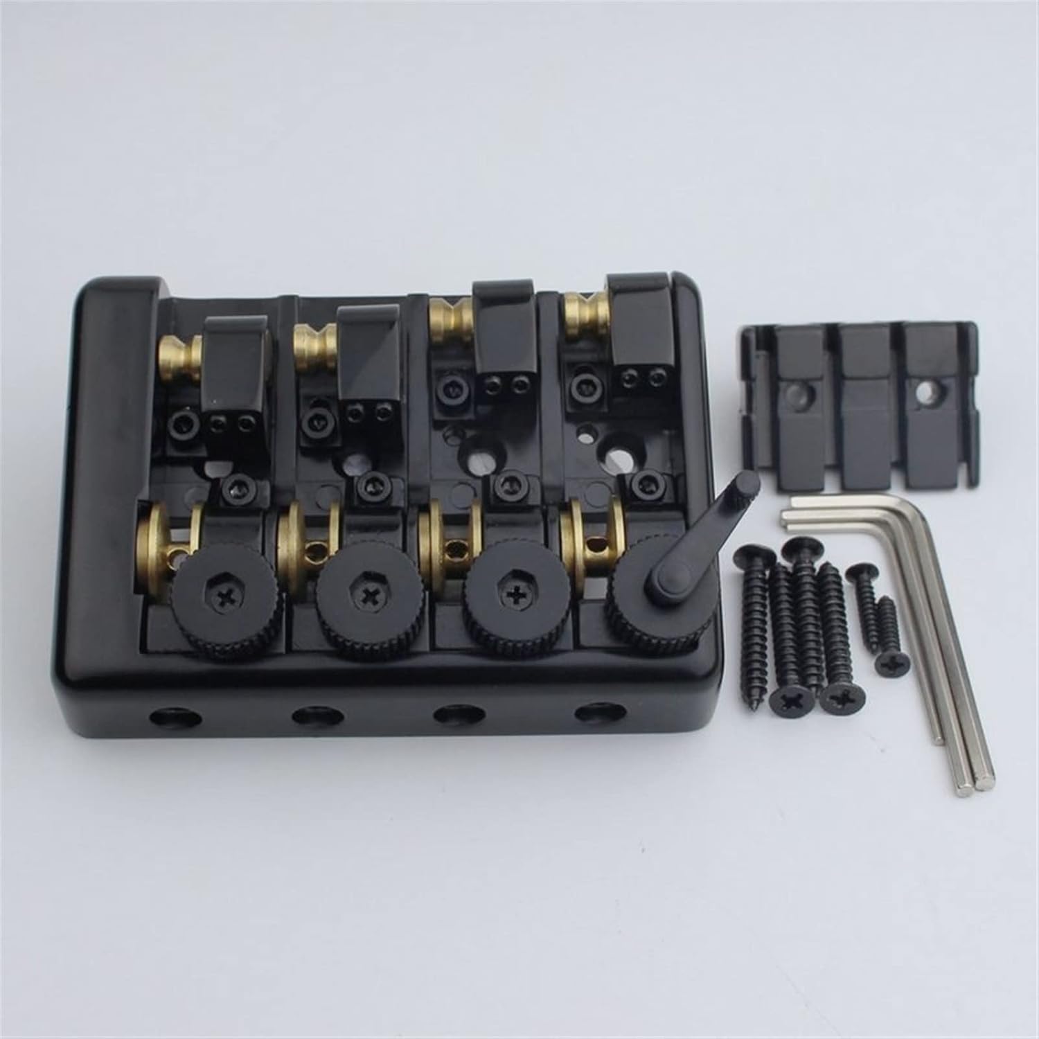 Guitar Bridge 4 String Headless Travel Bass Bridge Black Guitar Replacement Parts
