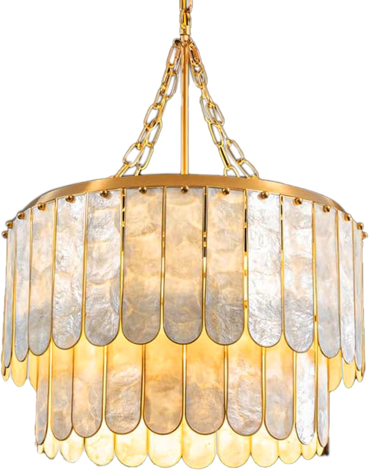 French Style Countryside Natural Seashell Chandelier, Bedroom, Living Room, Dining Room, Study Room, Hotel, Villa, Light Luxury and Simple Lighting fixtures