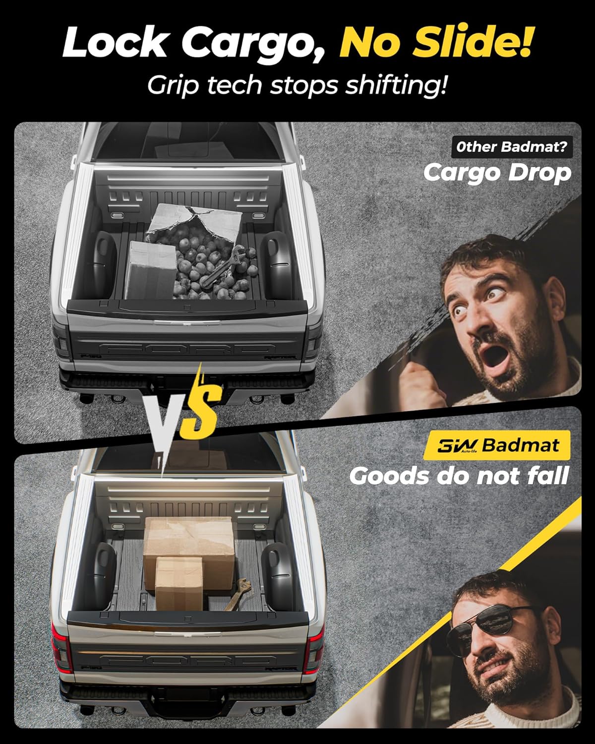 3W Truck Bed Mat Fit for 2020-2024 2025 Jeep Gladiator (5ft Bed), All Weather Protection Custom Fit TPE Heavy Duty Truck Bed Liner for Jeep Gladiator JT Accessories Black