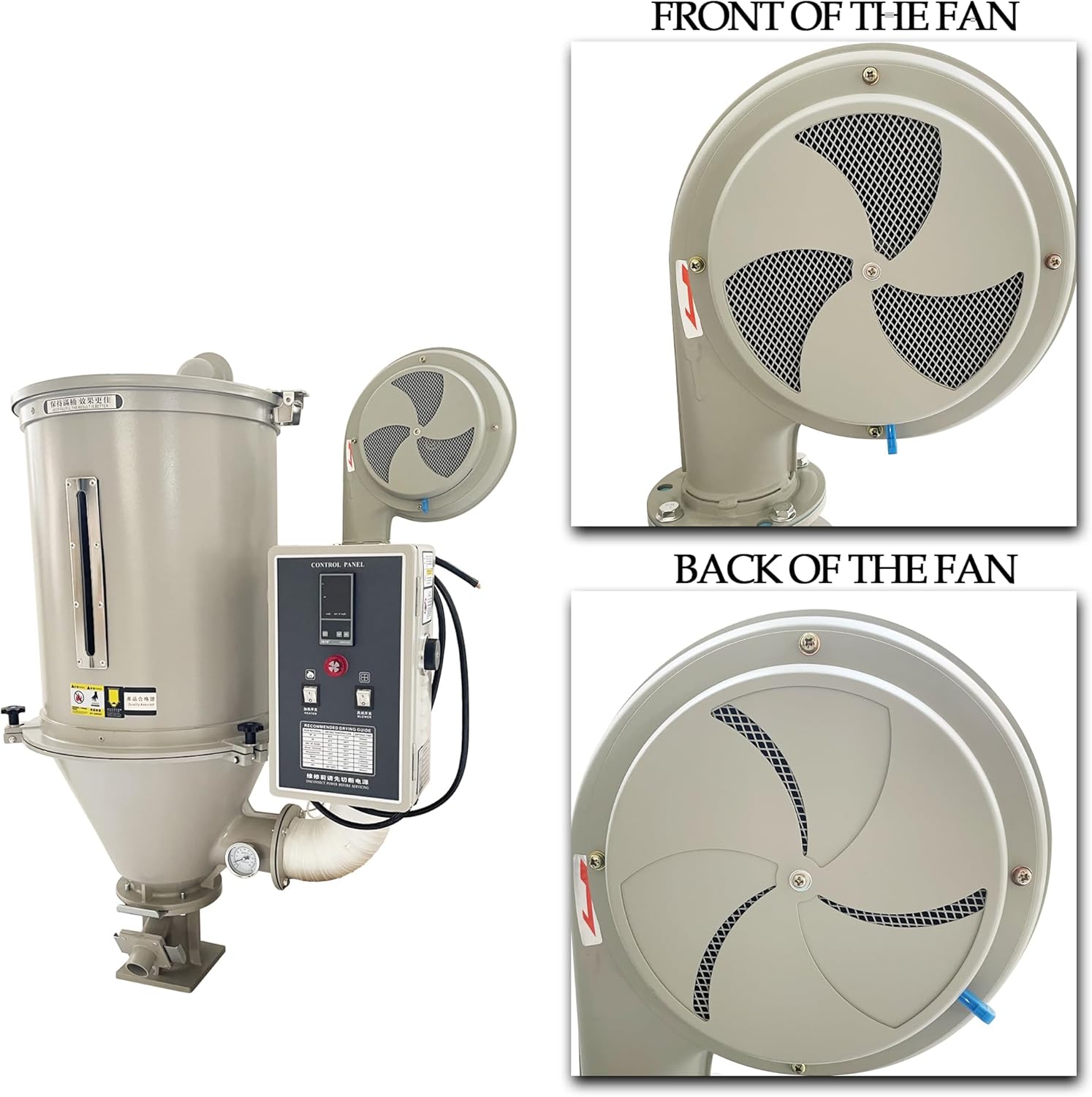 Plastic Pellet 15kg Drye Plastic Injection Molding Machine Industrial Hopper Type Dryer 2.7kw Hot Air Drying Machine for PP, PE, ABS, PVC