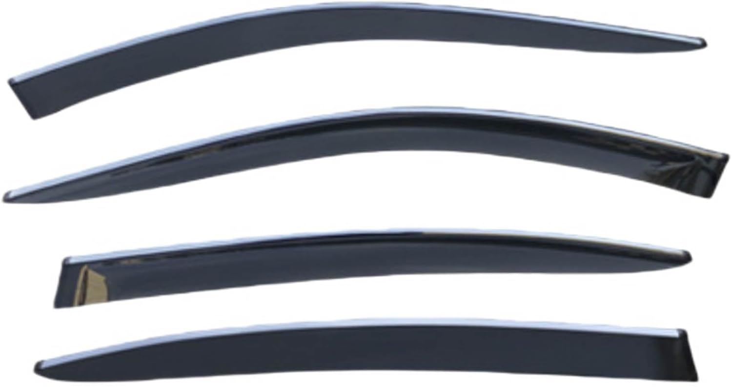 Window Deflectors for BMW 5 Series i Standard Wheelbase MK7-G30 2017-2023, Sun Rain Guard Window Visors Vent Shades with Bright Stripes Car Accessories