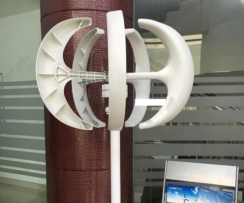 3000W 5000W 5KW Wind Turbine Windmill Generator Vertical 12V/24V/48V Low Noise Speed Start with Hybrid Controller Low Starting Speed for Home(White,12V_3KW)