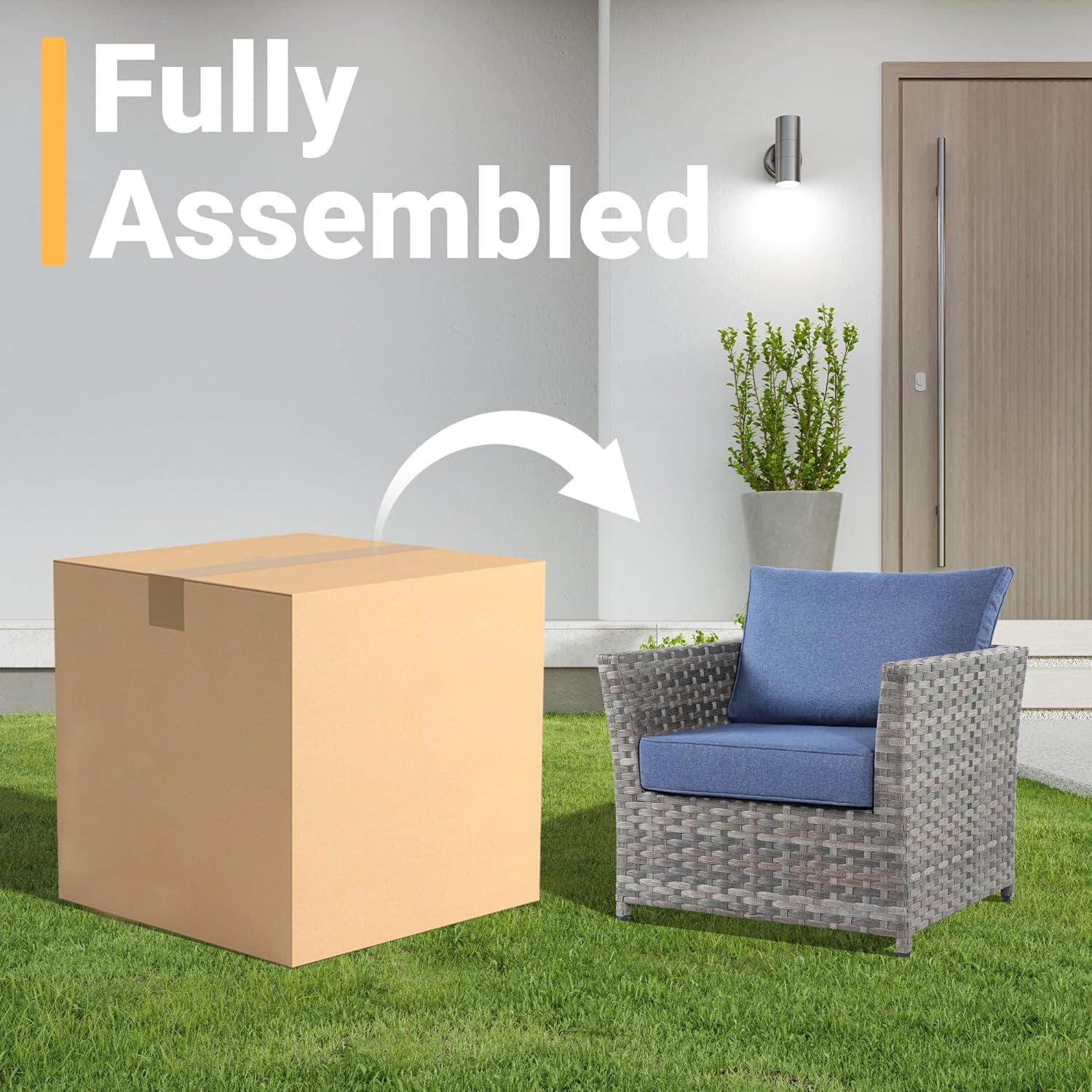 7 Pieces Patio Furniture Conversation Set with 30