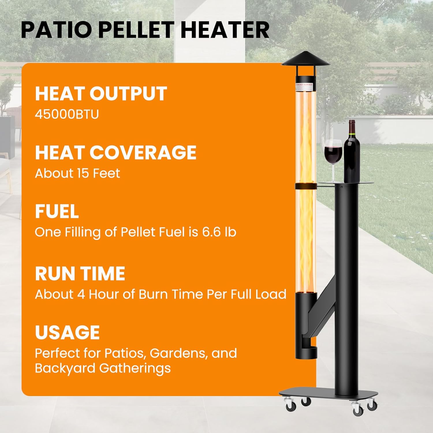 DoCred Patio Pellet Heater, 71