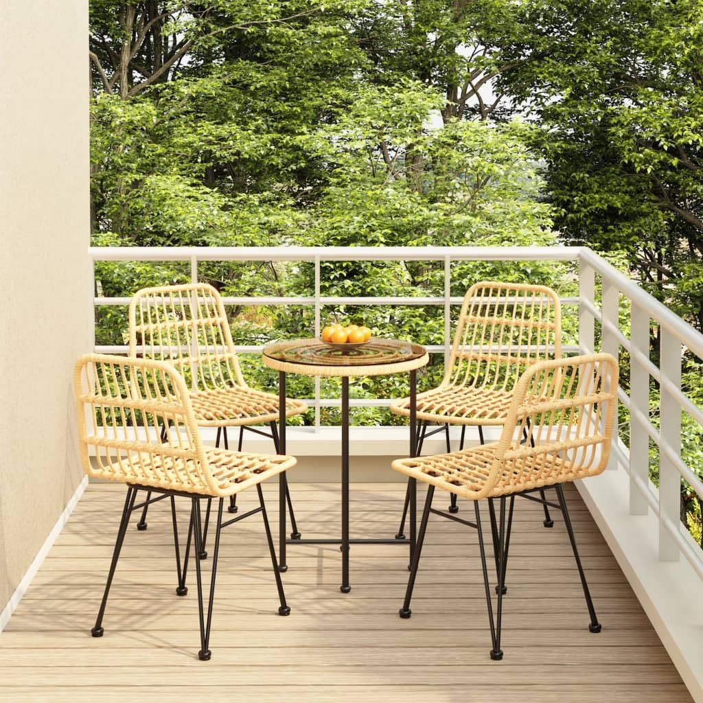 5 Piece Patio Dining Set Poly Rattan,Versatile and Durable Outdoor Dining Set for a Refined Patio Experience Furniture Sets for Patio, Lawn & Garden