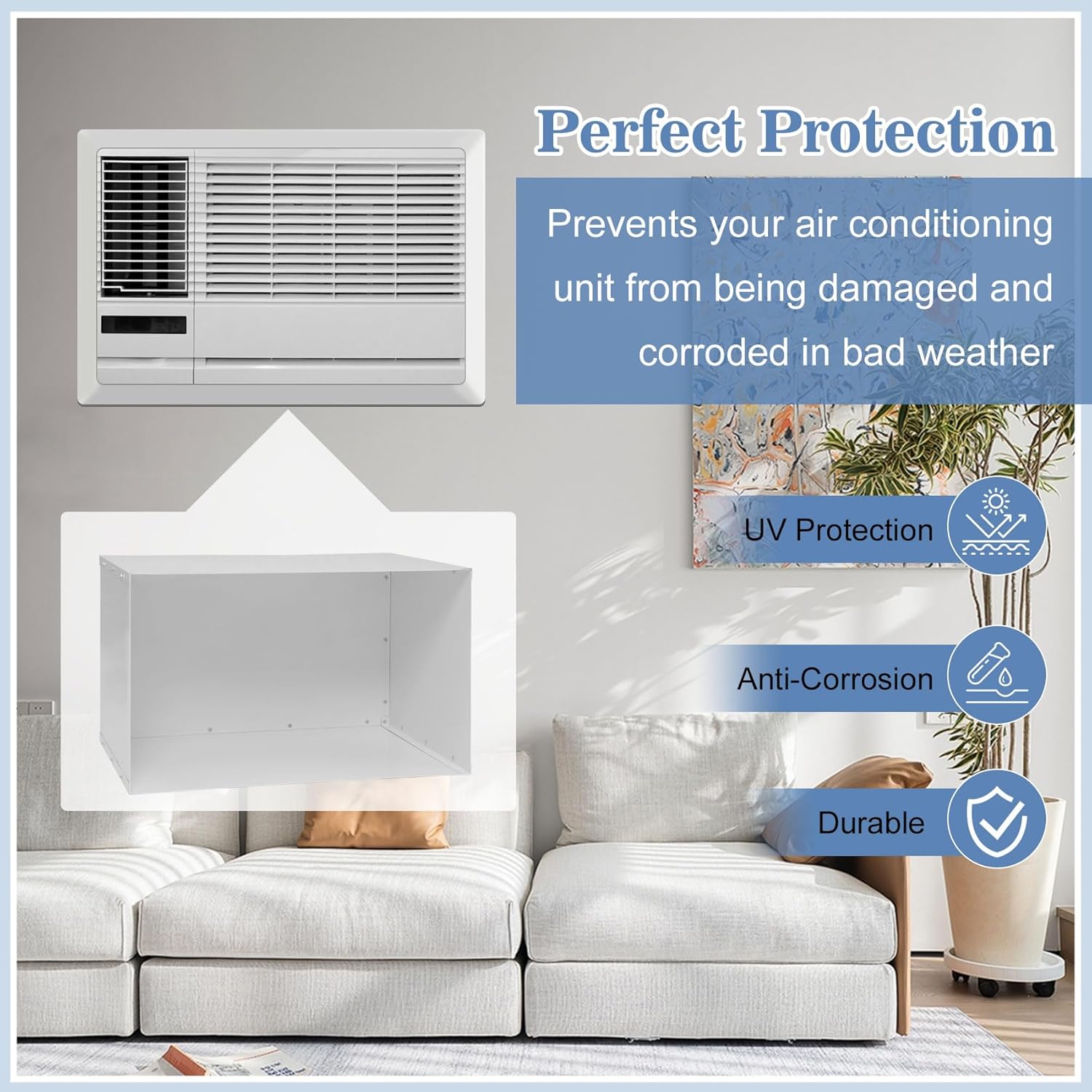 Through The Wall Air Conditioner Sleeve, 26 Inch AC Wall Sleeve, Universal Design PTAC Wall Sleeve, Sturdy Thickened Wall AC Sleeve, Wall Air Conditioner Sleeve for 26 Inch Unit