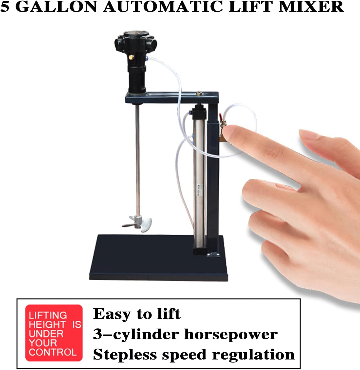 Pneumatic Paint Mixer Pneumatic Paint Mixer Machine, 5 Gallon Automatic Lift Paint Stirrer Height Adjustable, Ink Coating Mix Tool