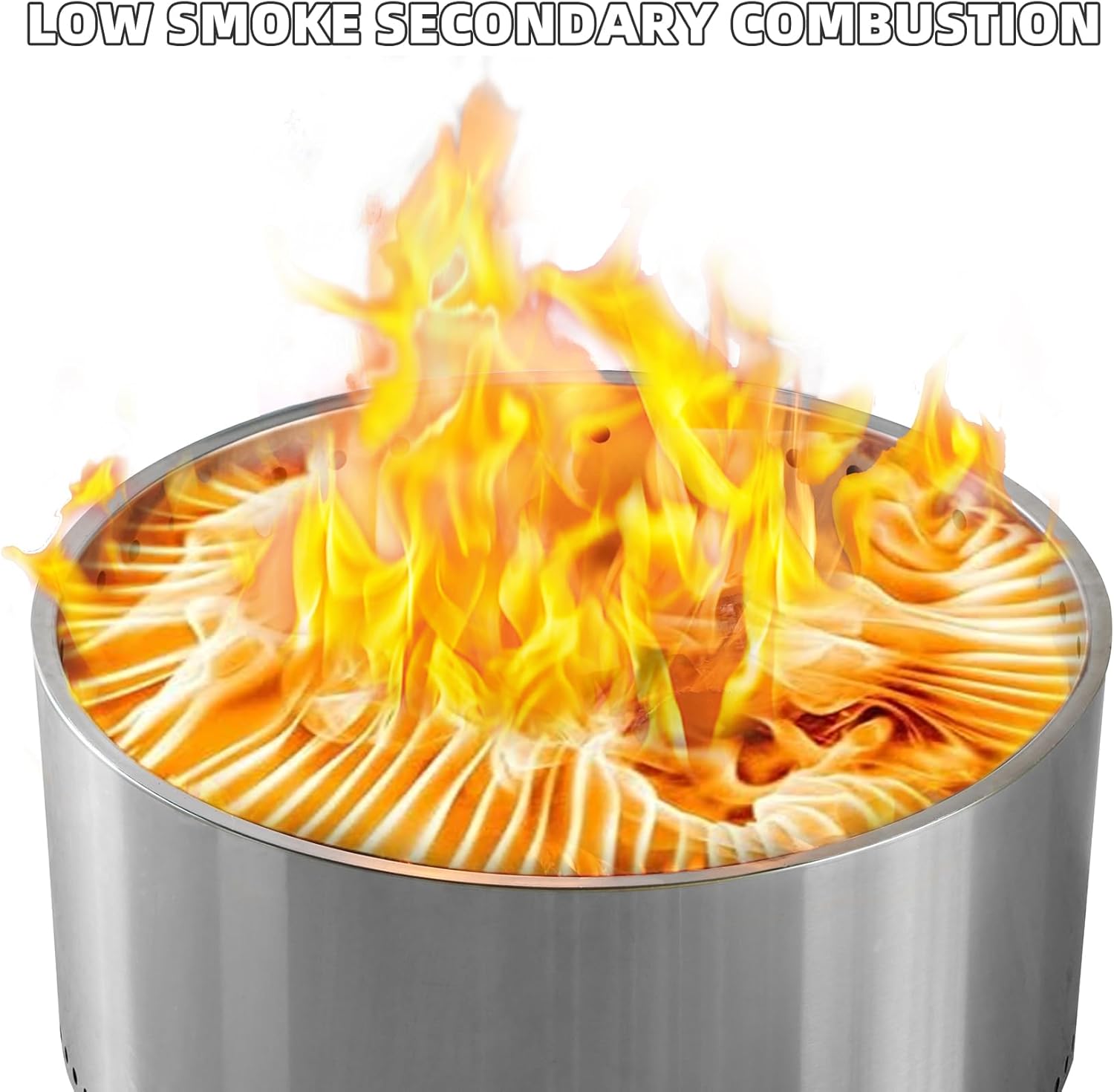 Smokeless Fire Pit, Wood Burning Camping Stove with Removable Stand & Ash Pan, Portable Outdoor Bonfire Fire Pit, Stylish Practical Solo Stoves for Camping Backyard Patio Beach, silvery