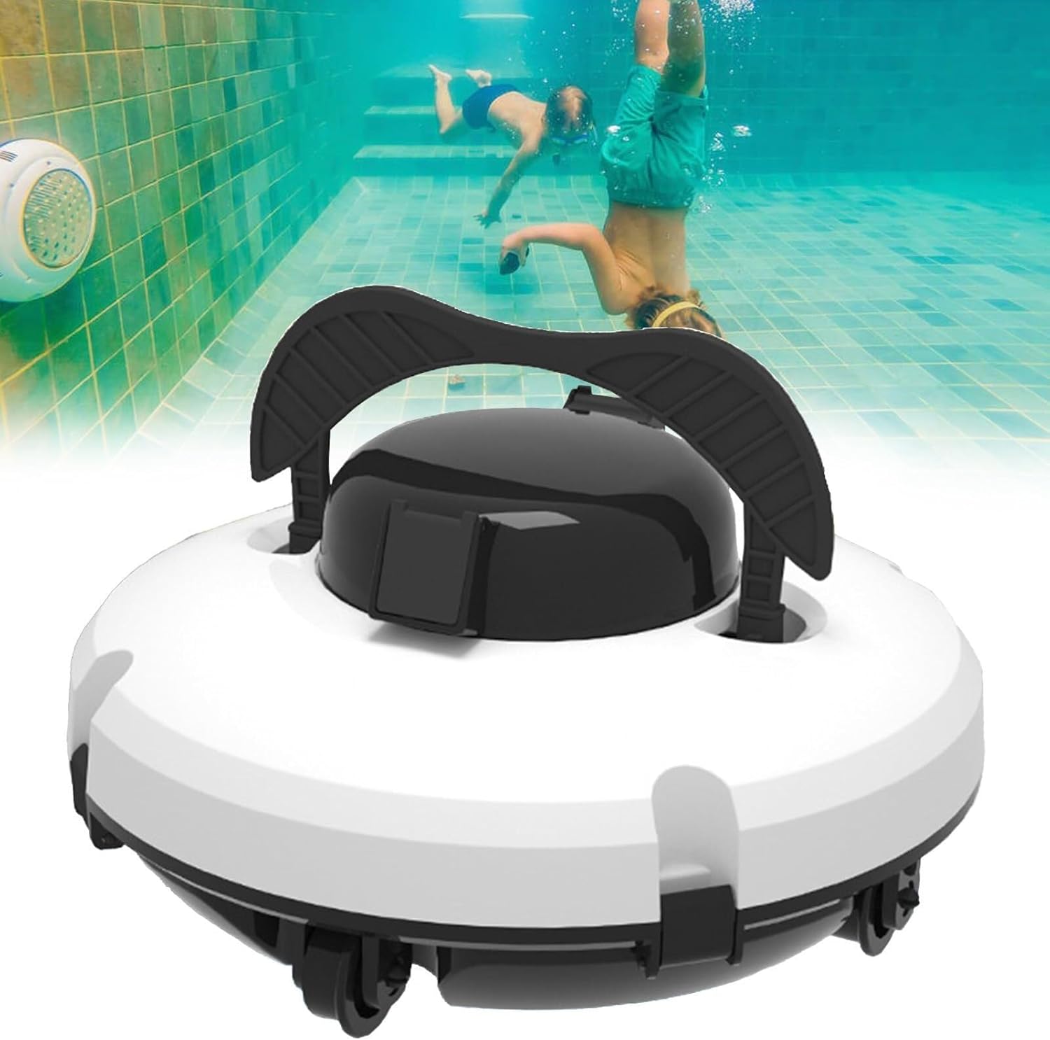 Intelligent Cordless Pool Cleaner, Fully Automatic Robotic Vacuum for Wall Climbing, Ideal for Above Ground & In-Ground Pools, 5200mAh Battery, Dual Motors, Efficient Cleaning