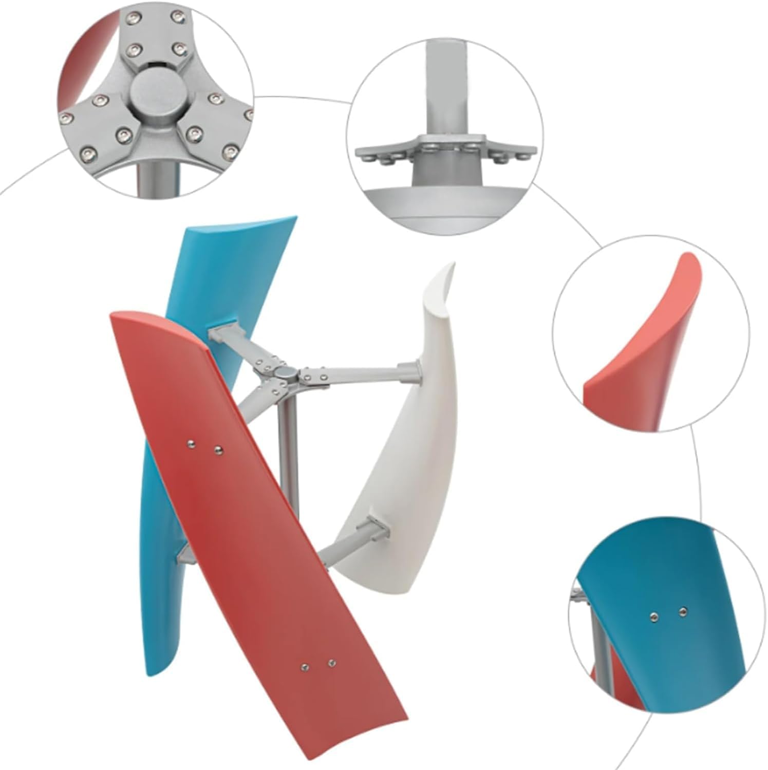 CHRISK Vertical Wind Turbine Generator Kit, 12000W No Noise 3 Blades Portable Solar Generator for Courtyard Outdoor Street